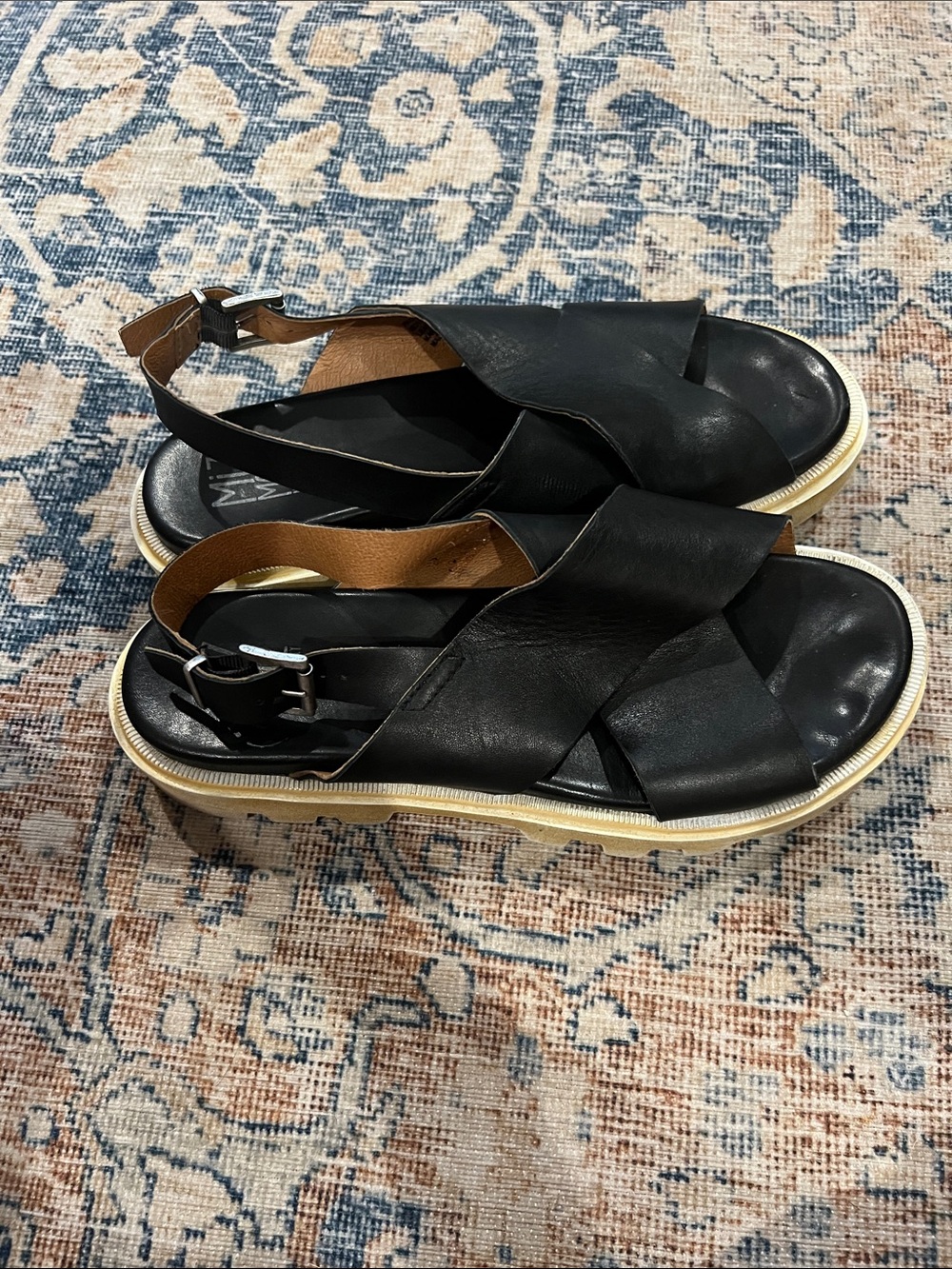 Miz Mooz Pacific Black Leather Crisscross Slingback Sandal size 42 / US 11.5 - Picture 4 of 11
